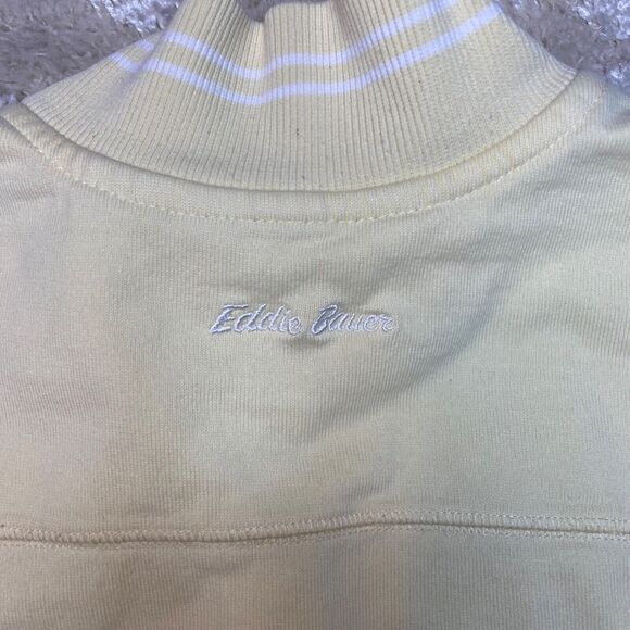 Vintage Eddie Bauer Yellow Quarter Zip Sweatshirt Women’s Size XXL - Picture 10 of 13